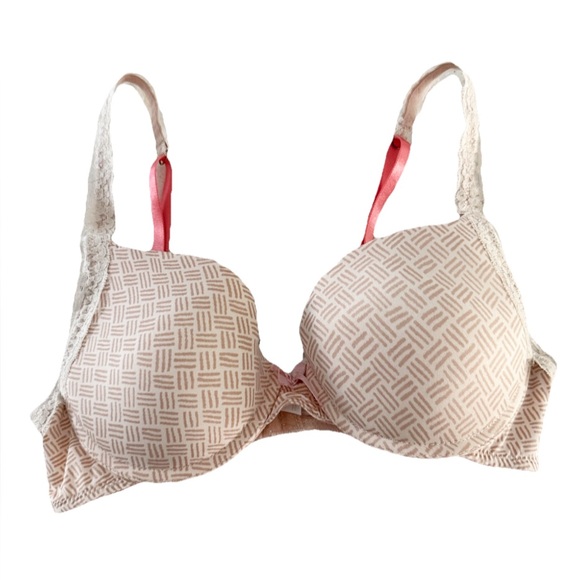 Marilyn Monroe Push-up Bra Nude/Soft Pink/Coral Lace Women’s 34C - Picture 3 of 7
